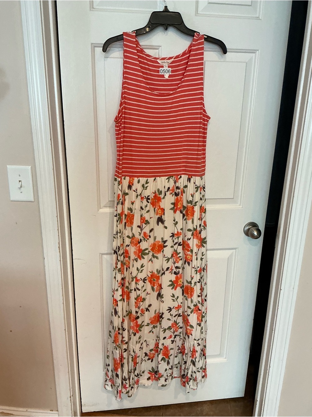 Matilda Jane Coral Striped & Floral Maxi Dress
